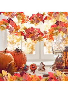 Oasisgalore 2 Pack Fall Garland with Artificial Leaves for Home and Festival Decor, Mantle and Front Door Decoration  - Image 4