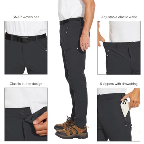 Arunlluta Hiking Pants for Men, Hiking Travel Pants Water-Resistant Mens Work Pants Stretch Quick Dry Lightweight - Image 3