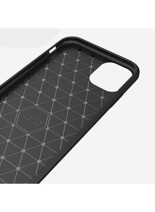 اس-توب جراب لهاتف iPhone 11 مصنوع من ألياف الكربون TPU بملمس ناعم - Image 3