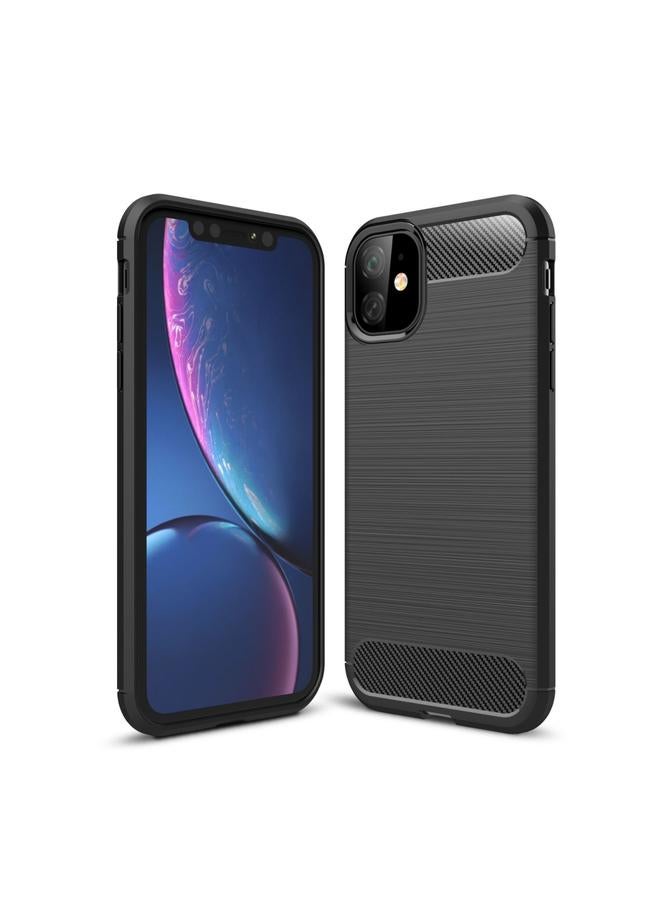 اس-توب جراب لهاتف iPhone 11 مصنوع من ألياف الكربون TPU بملمس ناعم - Image 1