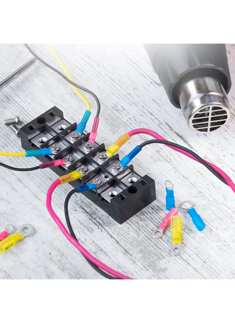 Wirefy Wirefy Heat Shrink Crimp Connectors Kit - Heat Shrink Wire Connectors - Automotive Wire Connectors Kit - Insulated Ring, Spade, Fork, Hook & Butt Terminal Connectors - 22-10 Gauge - 540 PCS  - Image 3