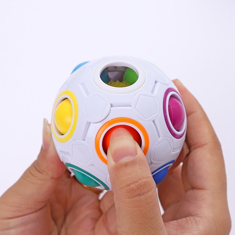 Rainbow Ball Magic Cube 12-Hole Stress Relief Puzzle Toy - Image 4