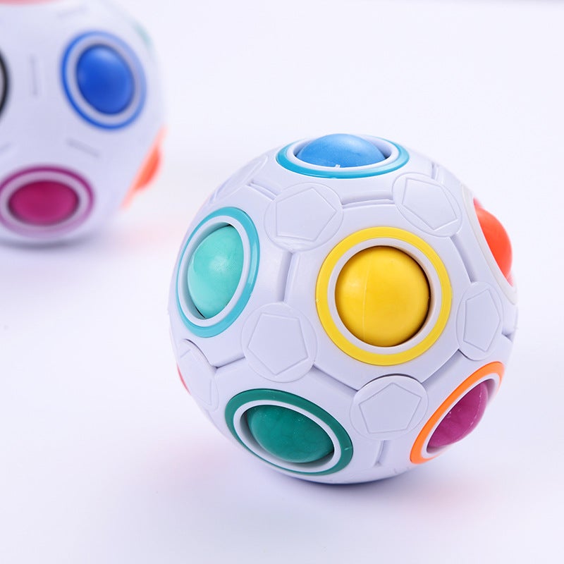 Rainbow Ball Magic Cube 12-Hole Stress Relief Puzzle Toy - Image 5