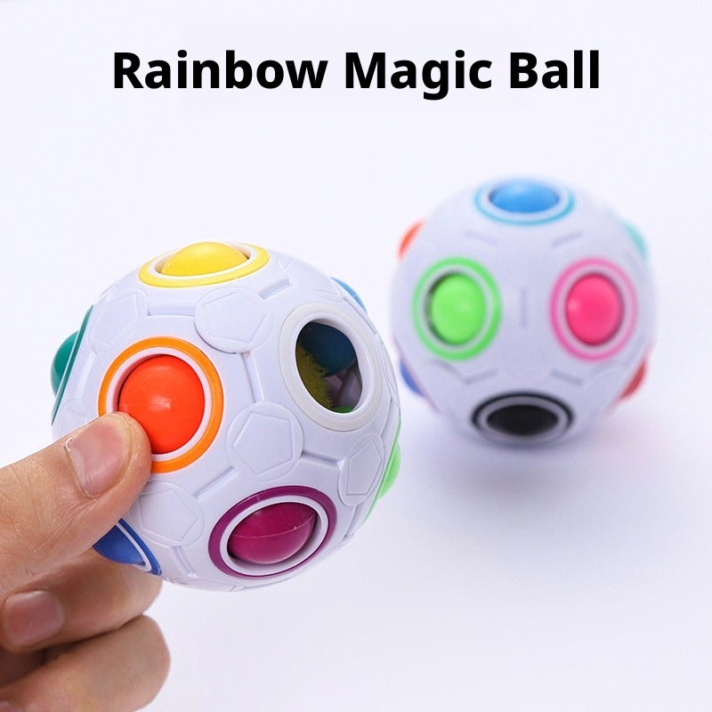 Rainbow Ball Magic Cube 12-Hole Stress Relief Puzzle Toy - Image 1
