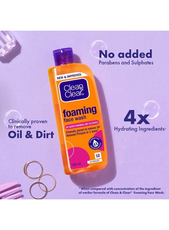 Clean & Clear Foaming Face Wash For Oily Skin, 150ml - Image 5