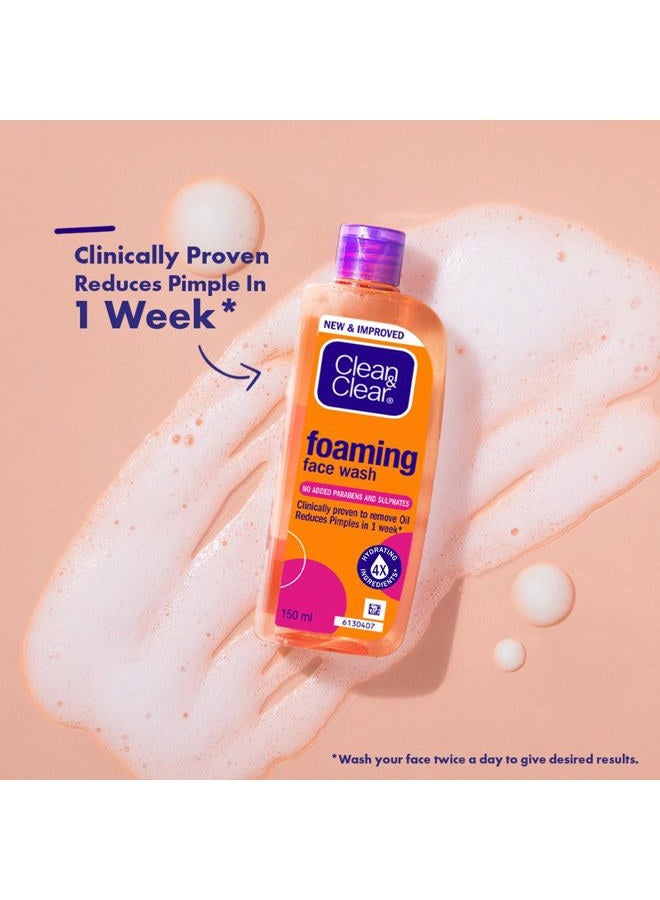 Clean & Clear Foaming Face Wash For Oily Skin, 150ml - Image 4
