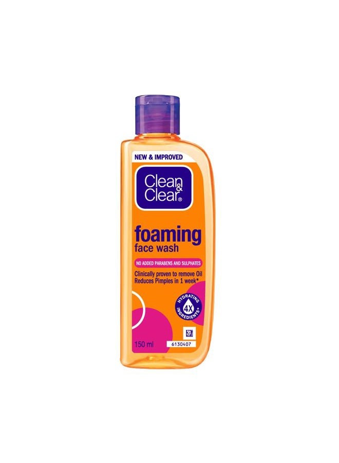 Clean & Clear Foaming Face Wash For Oily Skin, 150ml - Image 1