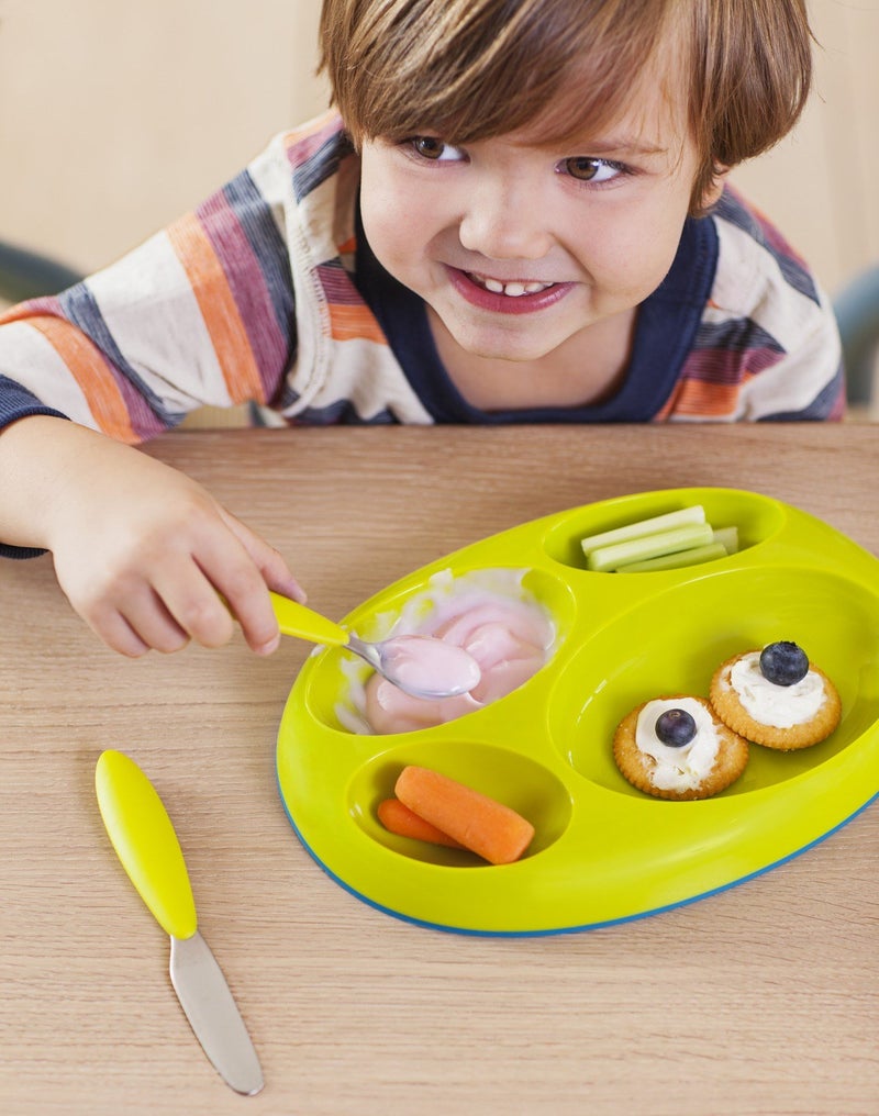 Boon Platter Edgeless Nonskid Divided Plate  Purple/Blue/Pink (Pack of 3) - Image 3