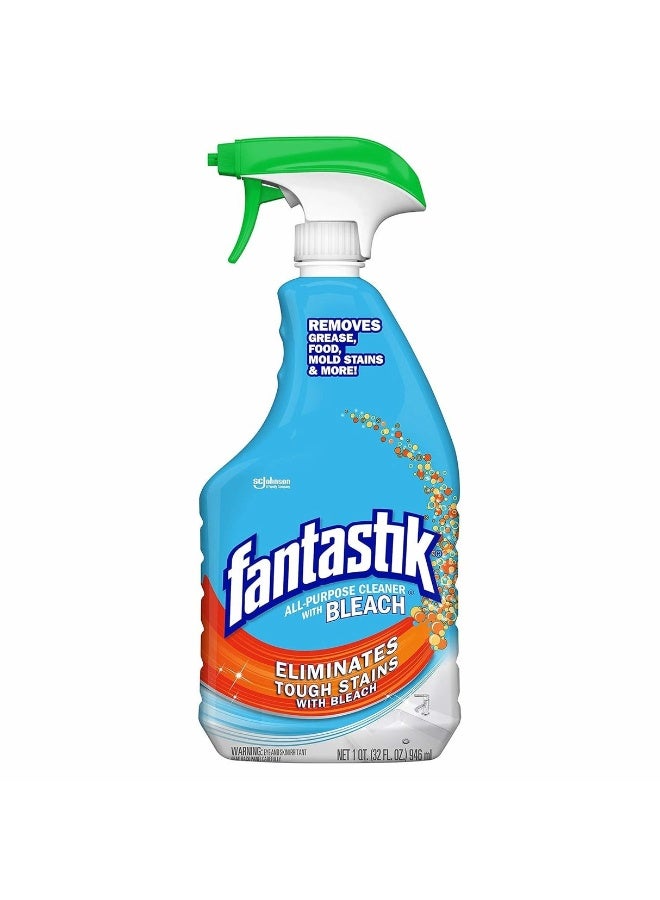 Fantastik All-Purpose Cleaner with Bleach, 32 Fl Oz - Tough Stain Remover for Kitchen and Bathroom - Image 1