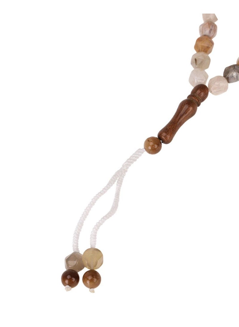 Manasek Bamboo Leaf Agate Stone Mixed Tassel Subha - 10 mm - PBAS-6300-812TR - Image 3