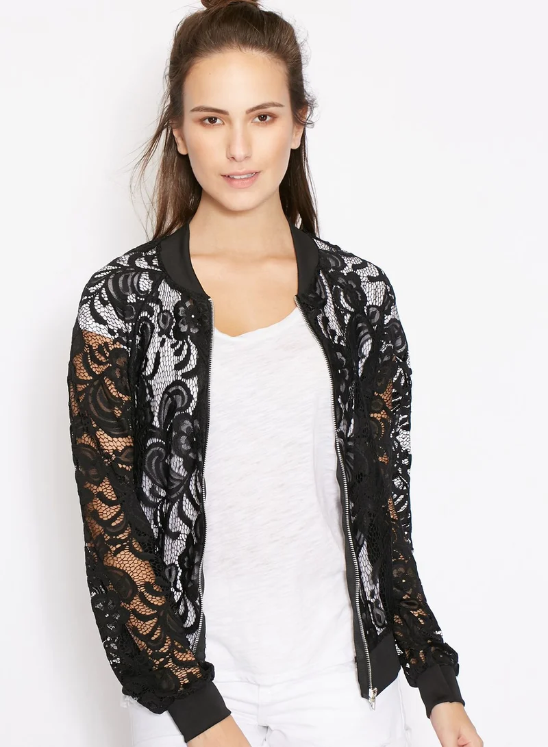 Ginger Lace Bomber Jacket