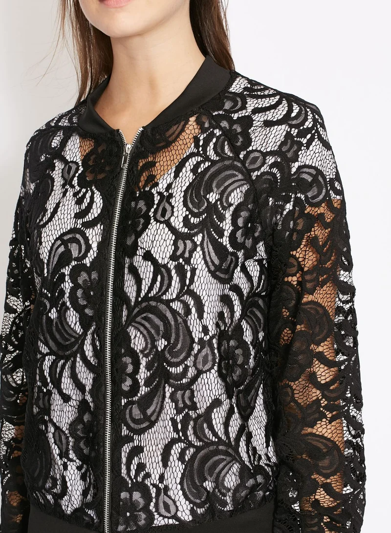 Ginger Lace Bomber Jacket