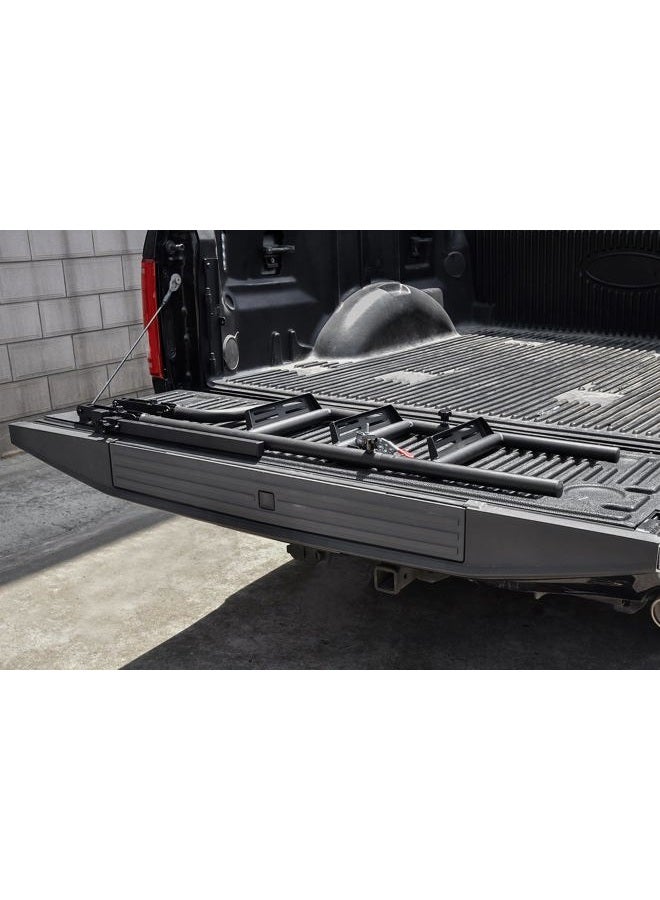 POKIAUTO 45" Foldable Pickup Truck Tailgate Ladder with Grab Handle, 360° Rotatable Heavy Duty Universal Folding Tailgate Step Ladder with Handrail for Pickup Truck (F250, RAM 2500 etc.) Accessories - Image 3