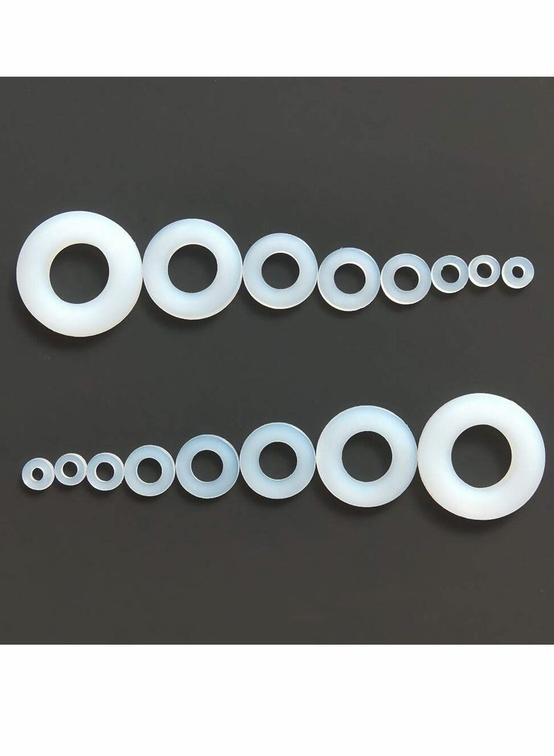 Excefore Nylon Washer, Flat washer Plastic flat washer Flat gasket Round spacer washers Seal ring Spacer washer Washer round glat，for Industrial Fixings 500 Pcs - Image 3