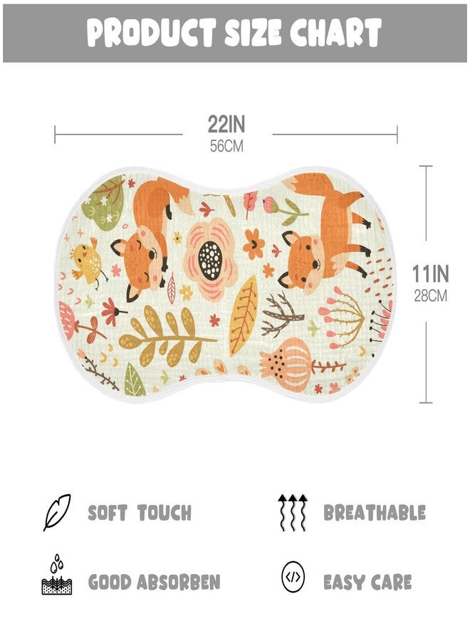 Kigai Fox and The Flower Muslin Baby Burp Cloths, Large Absorbent Cotton Muslin Burp Cloths Set of 1, Washcloths, Face Towel, Bibs for Newborn Boys Girls, 11 x22 Inch - Image 3