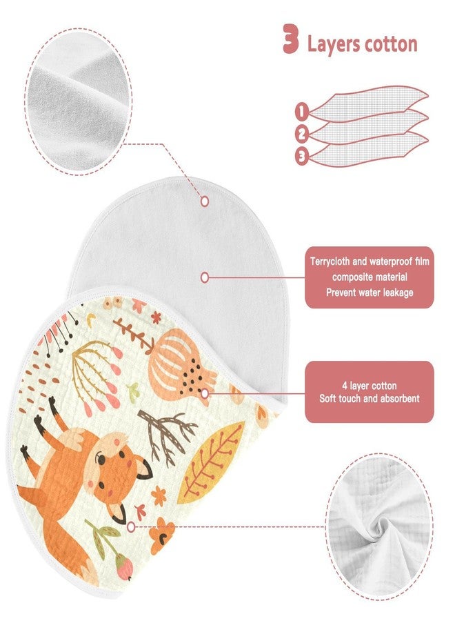 Kigai Fox and The Flower Muslin Baby Burp Cloths, Large Absorbent Cotton Muslin Burp Cloths Set of 1, Washcloths, Face Towel, Bibs for Newborn Boys Girls, 11 x22 Inch - Image 4