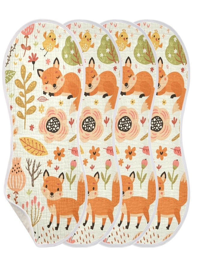 Kigai Fox and The Flower Muslin Baby Burp Cloths, Large Absorbent Cotton Muslin Burp Cloths Set of 1, Washcloths, Face Towel, Bibs for Newborn Boys Girls, 11 x22 Inch - Image 2
