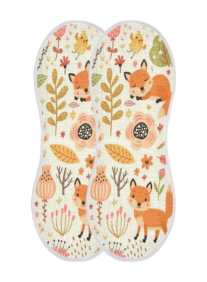 Kigai Fox and The Flower Muslin Baby Burp Cloths, Large Absorbent Cotton Muslin Burp Cloths Set of 1, Washcloths, Face Towel, Bibs for Newborn Boys Girls, 11 x22 Inch - Image 1