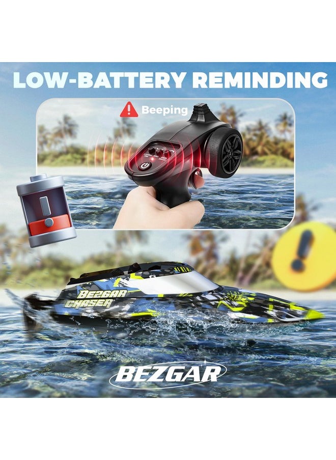 BEZGAR Tx123 Remote Control Boats - Fast Speed Rc Boat 32+ Kph With A Portable Suitcase For Lakes & Pools & Salt Water, Summer Toys For Adults And Ideal Gifts For Kids Boys Age 6 7 8-12 Years Old  - Image 3