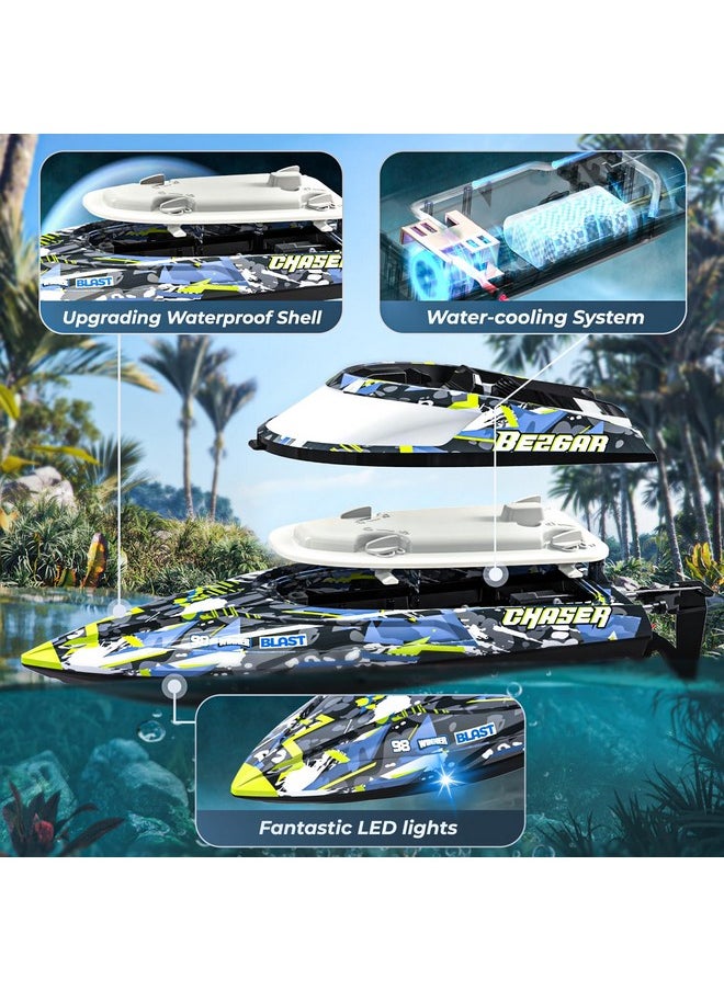BEZGAR Tx123 Remote Control Boats - Fast Speed Rc Boat 32+ Kph With A Portable Suitcase For Lakes & Pools & Salt Water, Summer Toys For Adults And Ideal Gifts For Kids Boys Age 6 7 8-12 Years Old  - Image 4