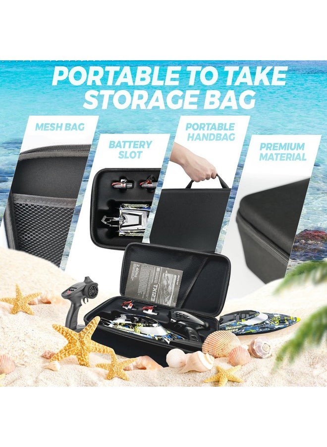 BEZGAR Tx123 Remote Control Boats - Fast Speed Rc Boat 32+ Kph With A Portable Suitcase For Lakes & Pools & Salt Water, Summer Toys For Adults And Ideal Gifts For Kids Boys Age 6 7 8-12 Years Old  - Image 5