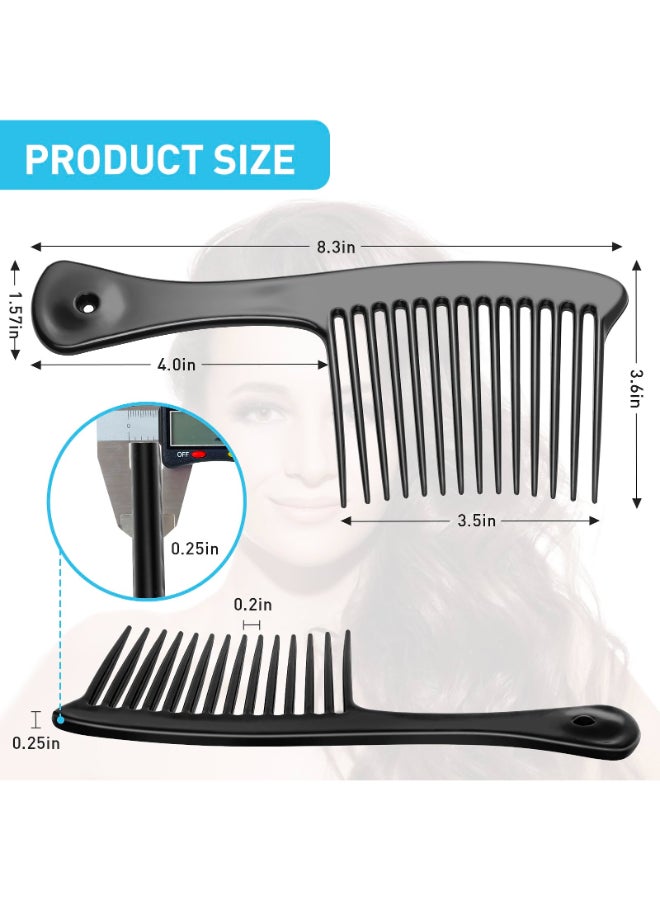 HDAJY Wide Tooth Comb Large Thickened Hair Comb Shower Combs for Wet Curly Straight Hair Round Comb Teeth no Hair Damage Black - Image 4