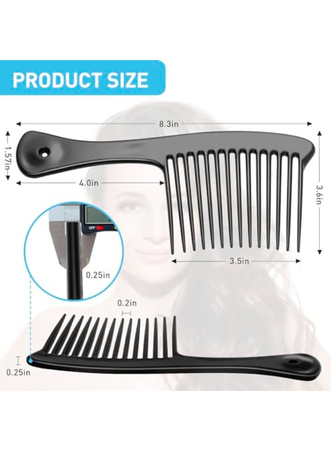 HDAJY Wide Tooth Comb Large Thickened Hair Comb Shower Combs for Wet Curly Straight Hair Round Comb Teeth no Hair Damage Black - Image 3