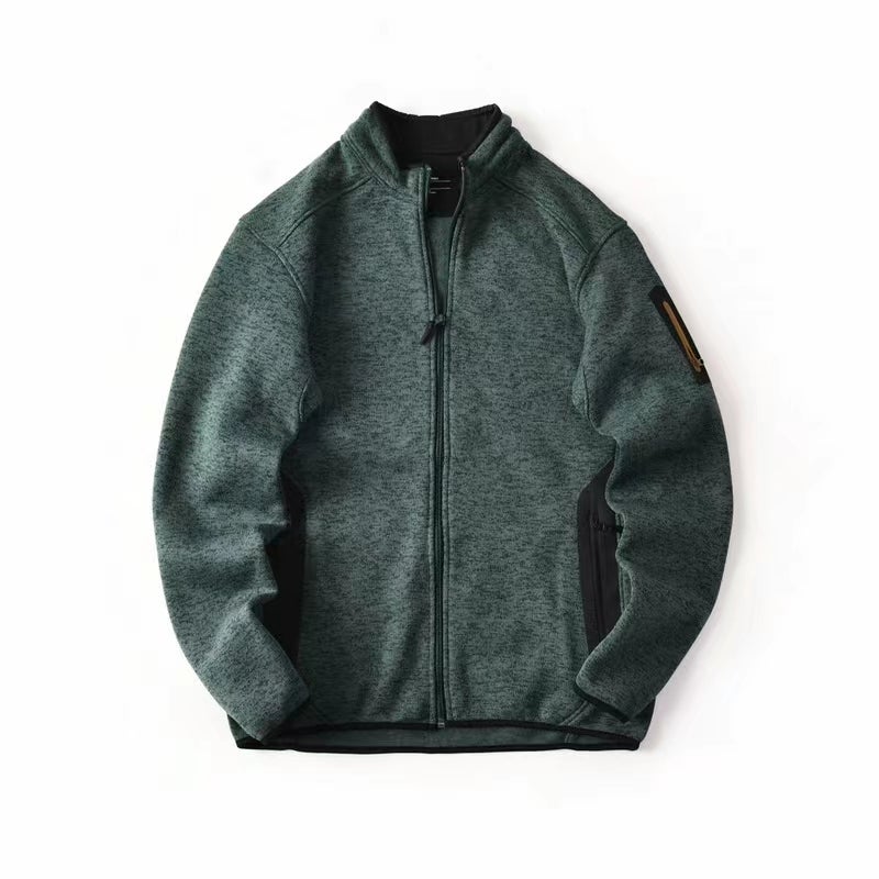 Niaojia'S Same Style Thickeneded Knitted Fleece Jacket, Loose Sports Stand-Up Collar Jacket For Men And Women, Warm Cardigan Jacket For Couples - Image 1