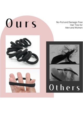 Black Hair Ties for Women Thick Hair, 50 Pieces Hair Elastics for Women No Damage, Elastic Hair Ties for Different Hairstyles - view 3