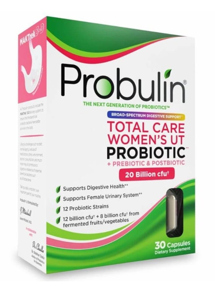 Probulin Total Care Women's UT Probiotic 20 Billion 30 Capsules - Image 1