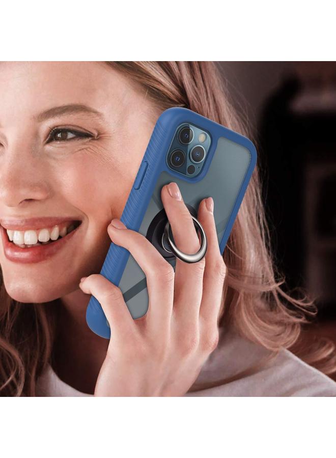 اس-توب جراب لهاتف iPhone 12 Pro Max Starry Sky بلون سادة مقاوم للصدمات من البولي كربونات + جراب واقٍ من مادة TPU مع حامل حلقي ووظيفة مغناطيسية - Image 5