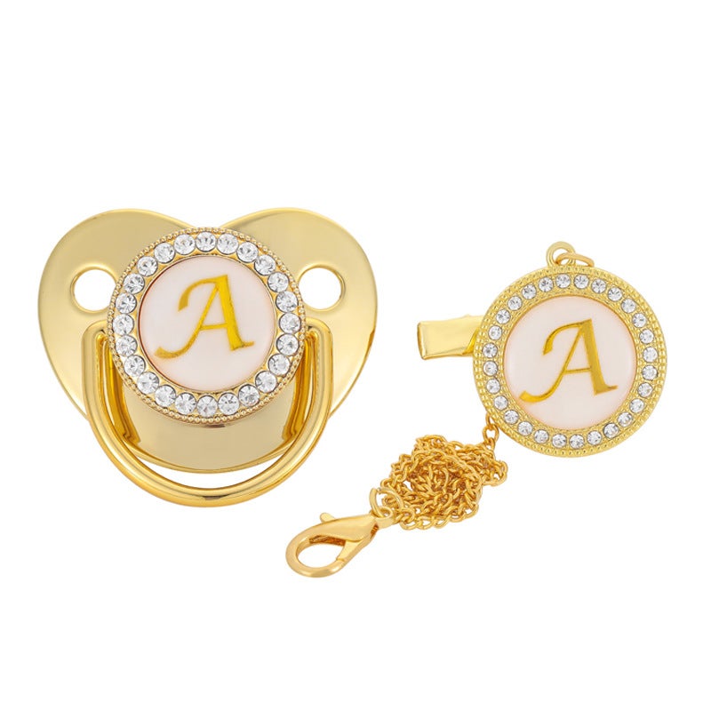 Factory direct sale children''s golden soothing pacifier weaning artifact baby soothing play mouth letter A- Z - Image 3