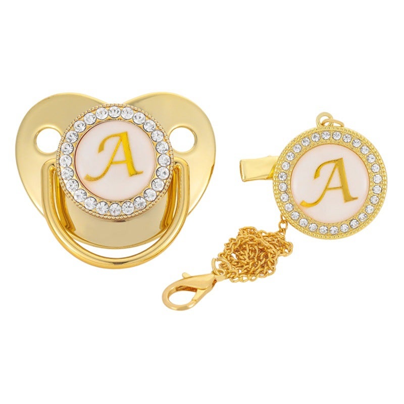 Factory direct sale children''s golden soothing pacifier weaning artifact baby soothing play mouth letter A- Z - Image 2