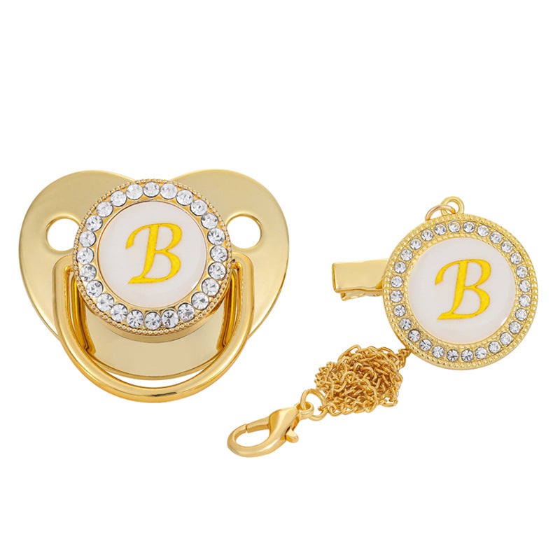 Factory direct sale children''s golden soothing pacifier weaning artifact baby soothing play mouth letter A- Z - Image 4