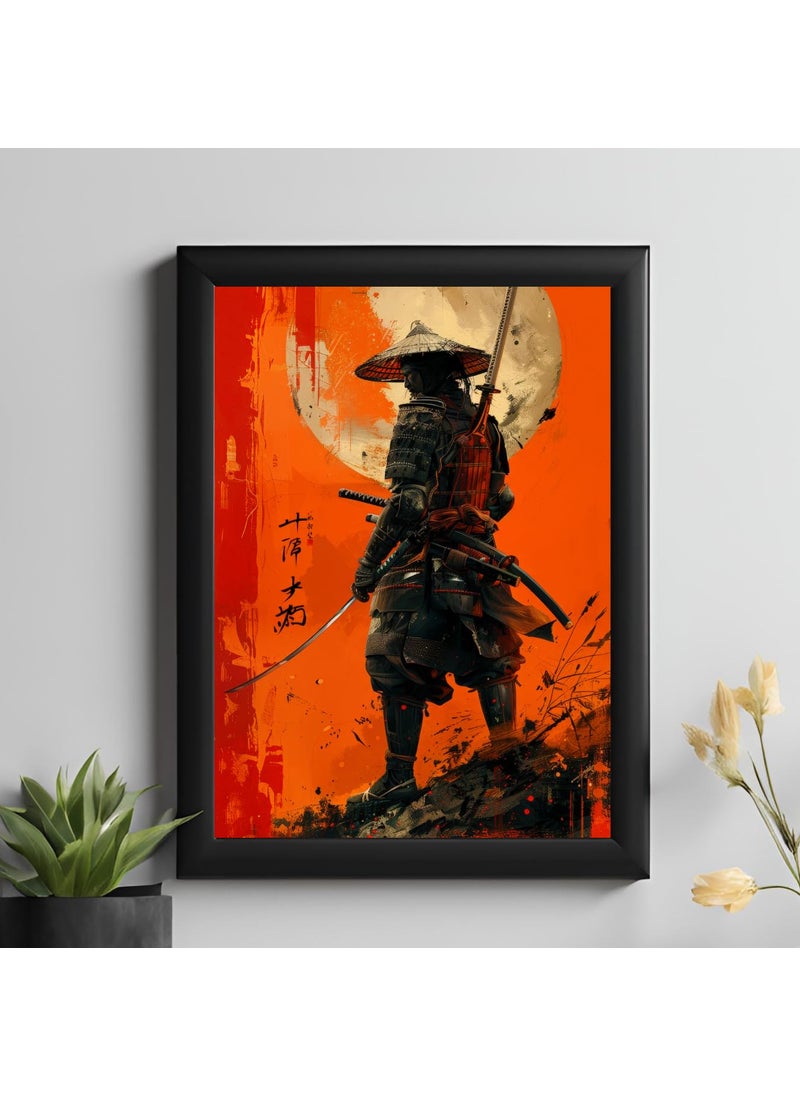 Master Flame Master Flame Asian Themed Aesthetic Wall Art Poster for Cafe Studio Restaurants Hotels Living Room Home Wall Decor FrameFrameless Warrior Samurai ASIA0 A3 Framed  - Image 1