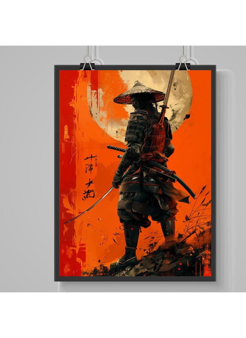 Master Flame Master Flame Asian Themed Aesthetic Wall Art Poster for Cafe Studio Restaurants Hotels Living Room Home Wall Decor FrameFrameless Warrior Samurai ASIA0 A3 Framed  - Image 2