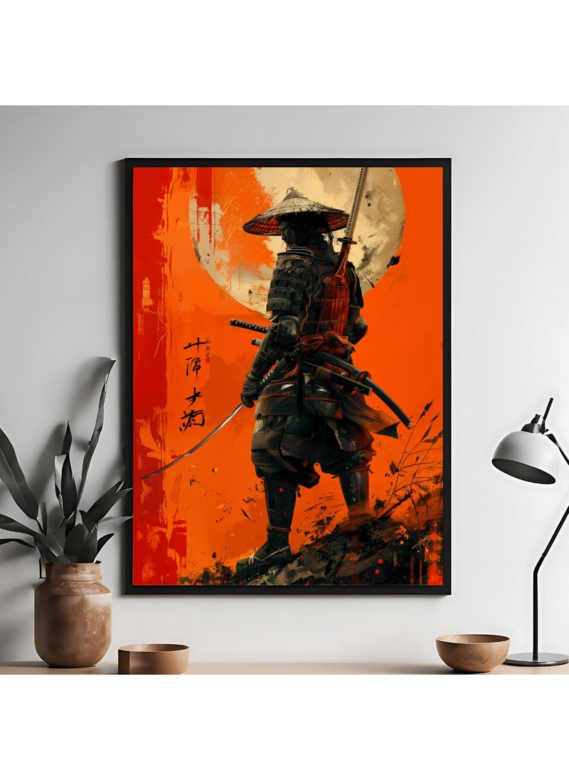 Master Flame Master Flame Asian Themed Aesthetic Wall Art Poster for Cafe Studio Restaurants Hotels Living Room Home Wall Decor FrameFrameless Warrior Samurai ASIA0 A3 Framed  - Image 3