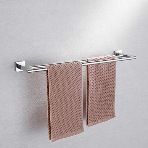 Miyili Bathroom Double Towel Bar 24-Inch Stainless Steel Bath Hand Towel Rack Wall Mount Polished Finish, A02C60B - Image 3