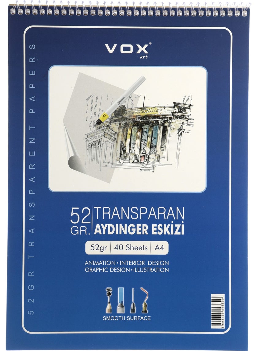 Vox Art 52 gr Tracing Sketchbook A4 40 Sheets  - Image 1