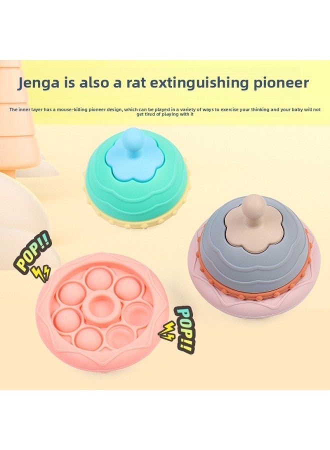 Baby Spacecraft Silicone Jengle Children's Toy Spacecraft Jengle Colorful Cartoon Spacecraft Jengle Wholesale-Color:Bright Color Series-Specifications:Spaceship Jenga - Image 3