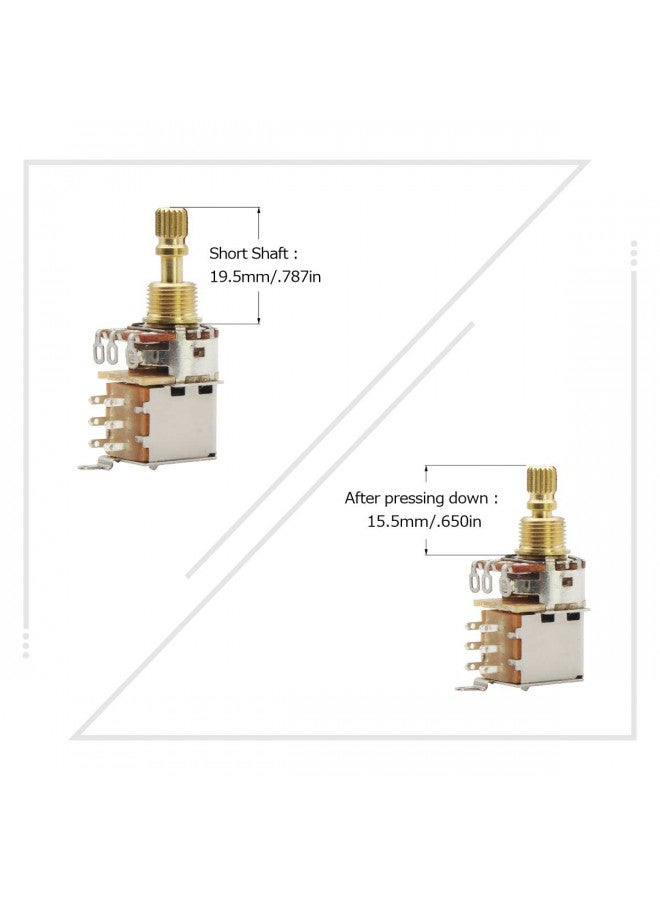 FLEOR FLEOR 2pcs B500K Push Push Guitar Pots Short Copper Split Shaft Linear Taper Potentiometers - Image 4
