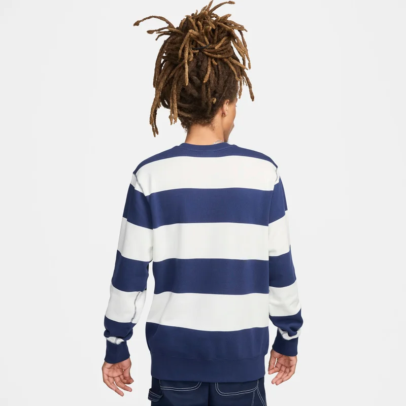 Nike Blue Men's Club Fleece Striped Heavyweight Crew for Men | Best Price UAE