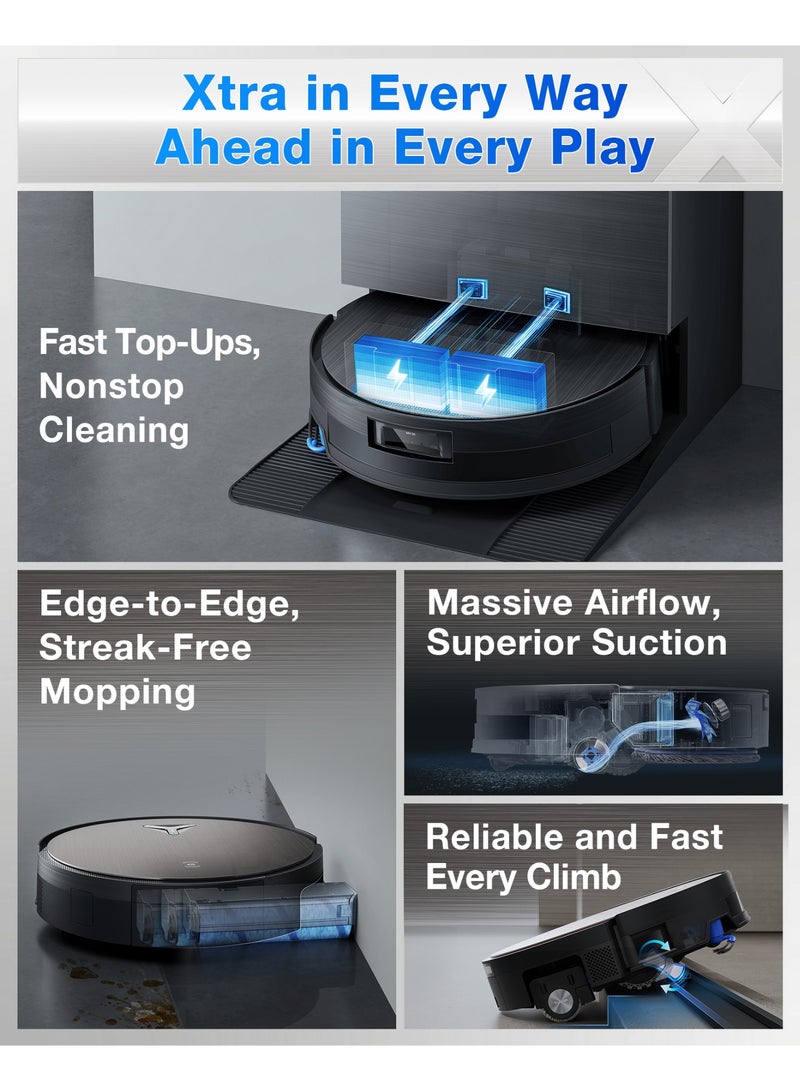 إيكوفاكس DEEBOT X11 PRO Robot Vacuum and Mop, Auto Refill & Drain Station, 75°C Hot Wash, PowerBoost 1000m² Coverage, 19500Pa Suction, AI Agent YIKO, Self-Cleaning for Carpets Pet Hair - Image 2