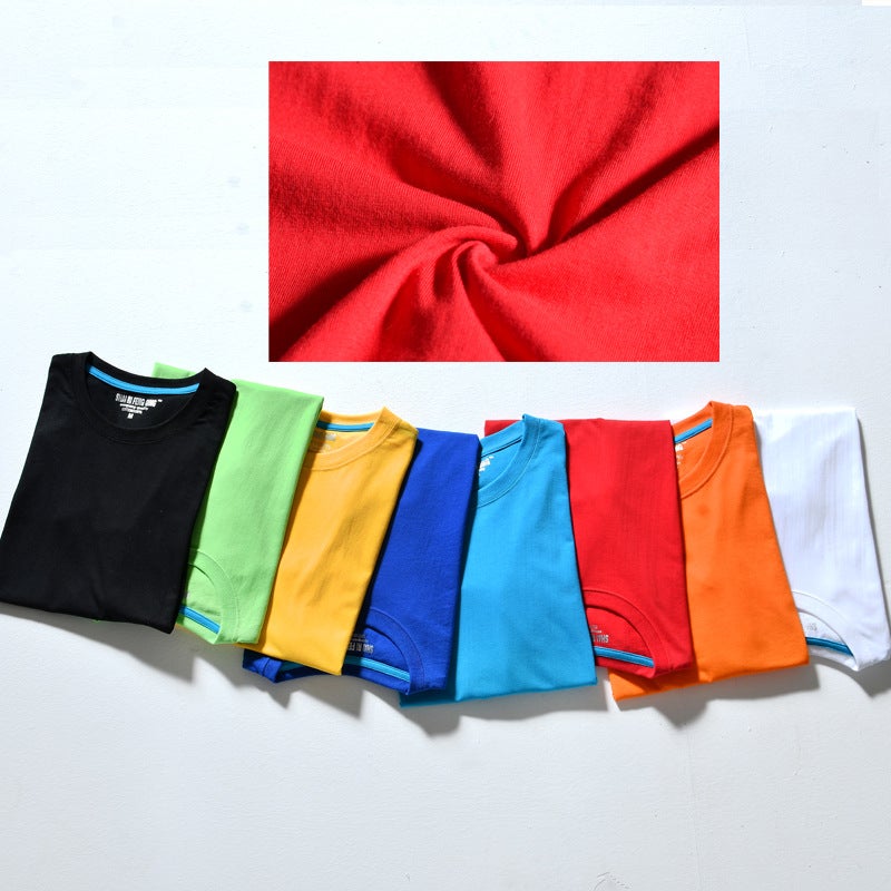 Cotton T-Shirt Printed Logo Children'S Class Clothes Diy Work Clothes Short Sleeve Round Neck Solid Color Cultural Shirt Printing - Image 4