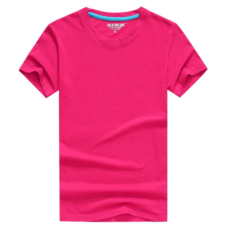 Cotton T-Shirt Printed Logo Children'S Class Clothes Diy Work Clothes Short Sleeve Round Neck Solid Color Cultural Shirt Printing - Image 5