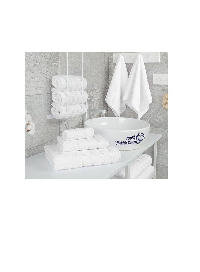 Safi Plus Towel Set Luxury Hotel Quality 600 GSM 100% Genuine Combed Cotton, Super Soft & Absorbent Family Bath Towels 6 Piece Set - 2 Bath Towels, 2 Hand Towels, 2 Washcloths - Bright White - Image 2