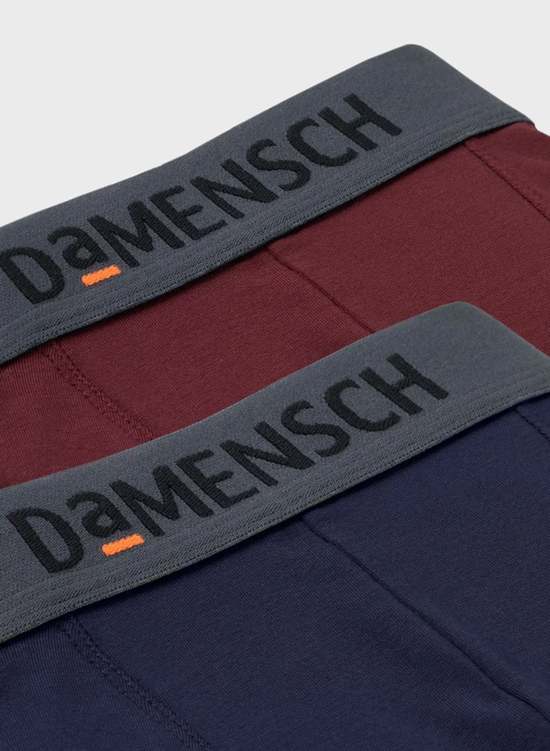 DaMENSCH 2 Pack Assorted Logo Band Trunks