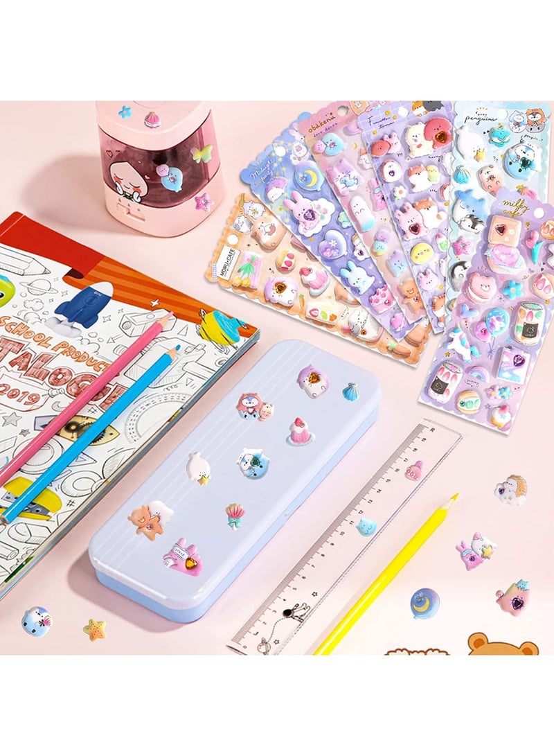 Barakah ملصقات ثلاثية الأبعاد للأطفال والرضع، 6 أوراق ملصقات كيوت كاواي ناعمة للمراهقين، ملصقات ثلاثية الأبعاد منتفخة للأولاد والبنات والمعلمين، مكافآت، حرف يدوية، تزيين دفاتر، مستلزمات الحفلات - Image 5