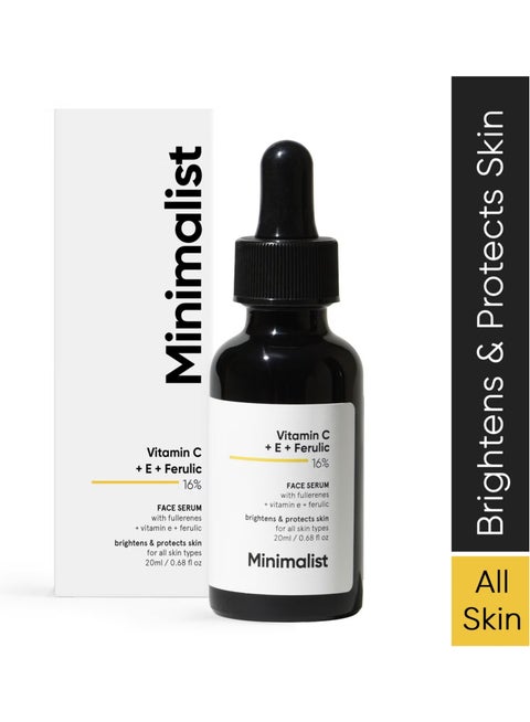 16% Vitamin C Face Serum (Advanced) With Vit E, & Ferulic Acid For Glowing Skin | Advanced Brightening & Protection