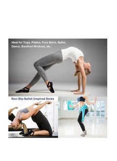 Generic Yoga Socks for Women Non-Slip Grips & Straps, Ideal for Pilates, Pure Barre, Ballet, Dance, Barefoot Workout (Gray)  - Image 3